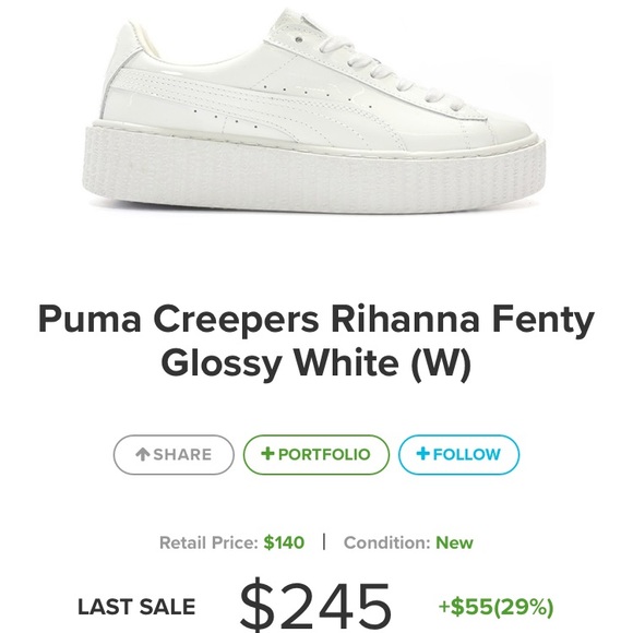 shiny white pumas